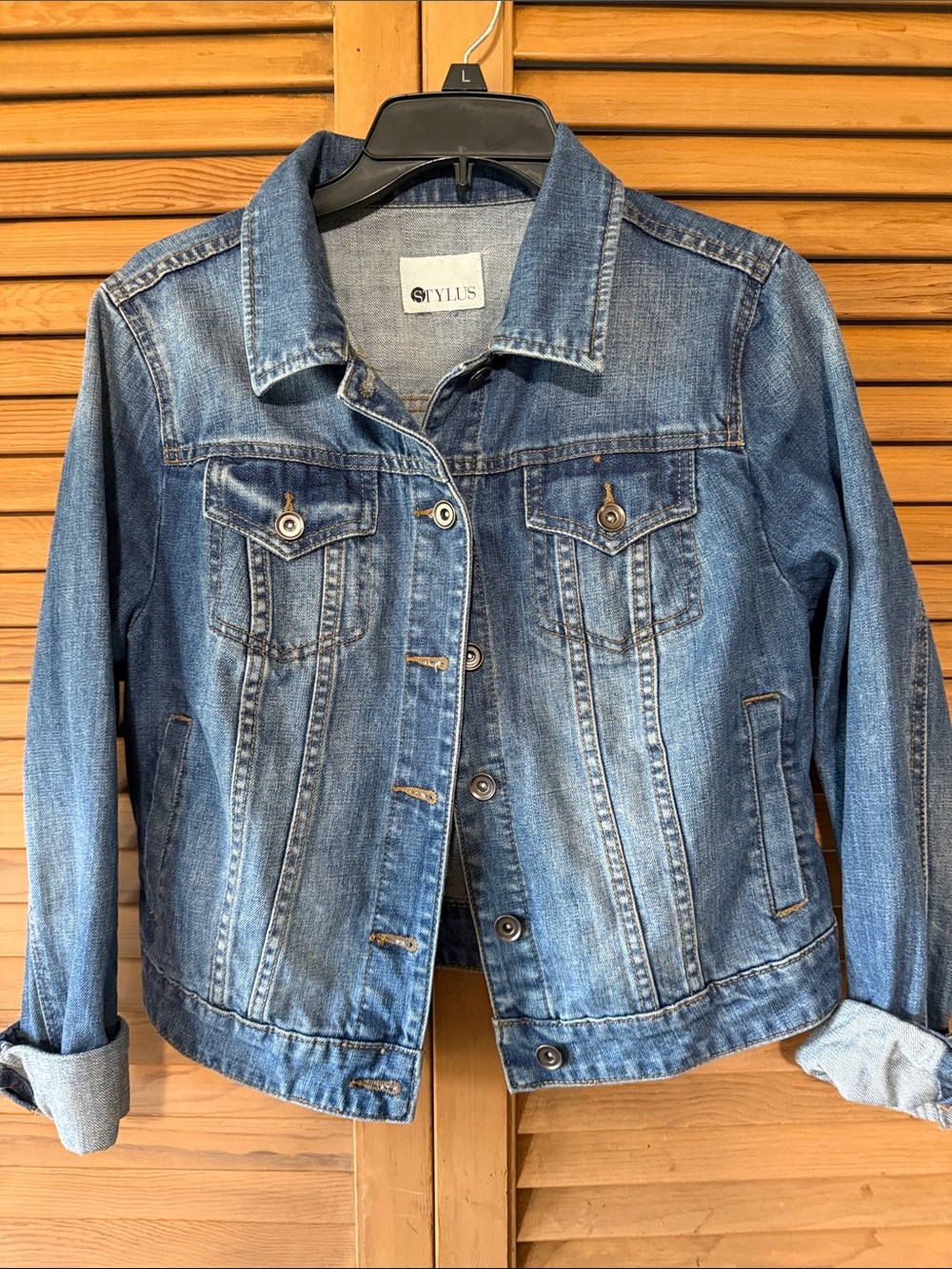 STYLUS Medium Wash Blue Denim Jacket